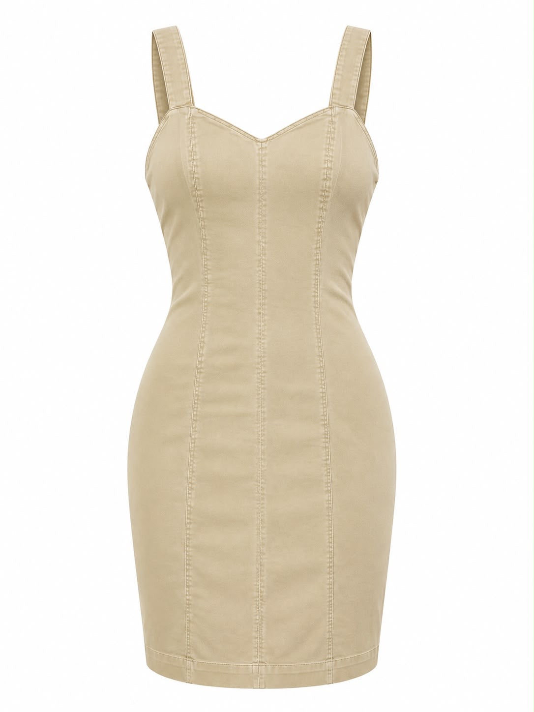 Vestido Sarja Curto Recortes