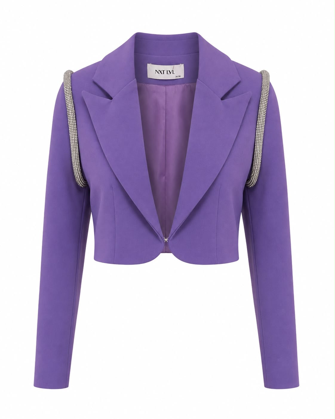 Blazer Mini Lexie com Strass na Cava