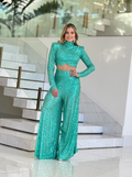 Calça Verde Paetê