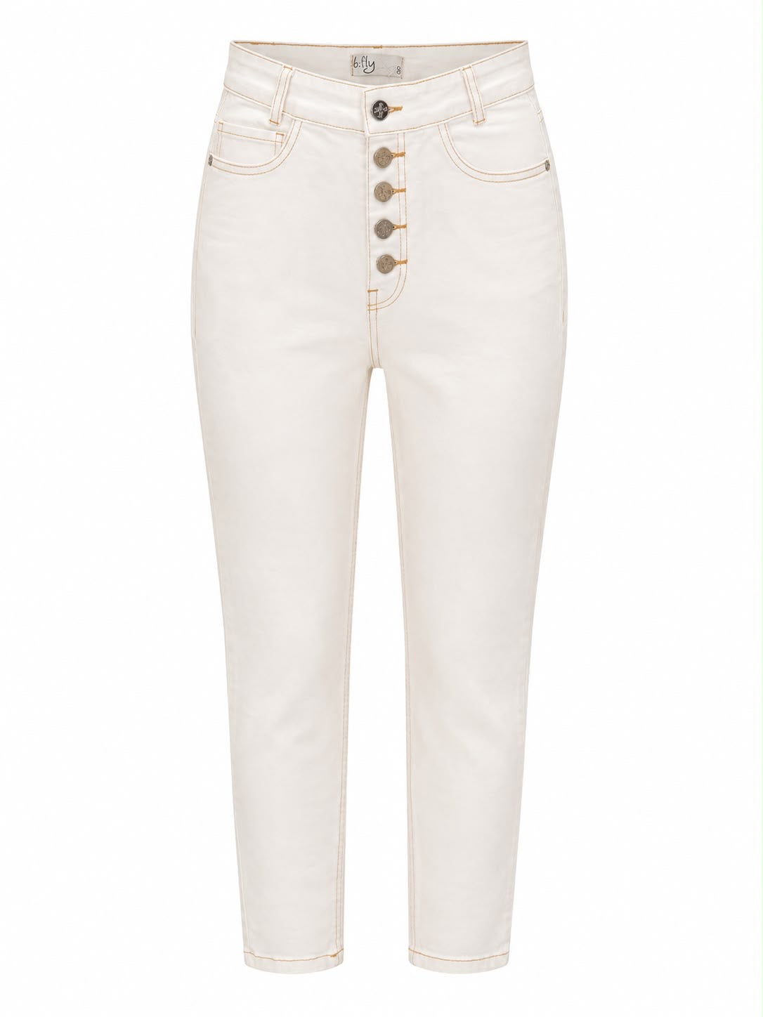 Calça Sarja B Fly com Pesponto Bege