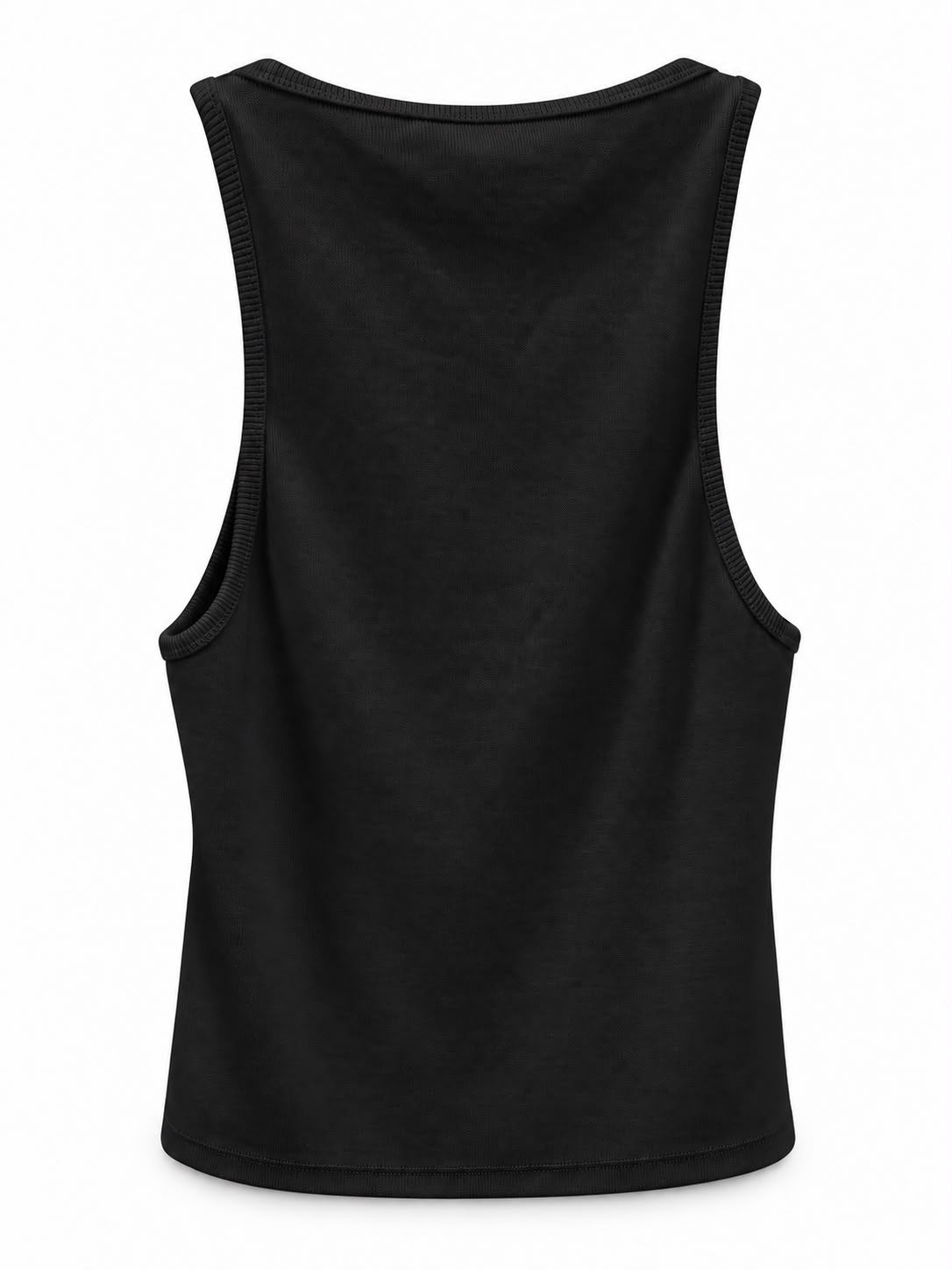 Regata cropped Lopz preta, blusa feminina sem mangas com modelagem ajustada