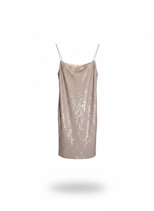 Vestido Paete Creme
