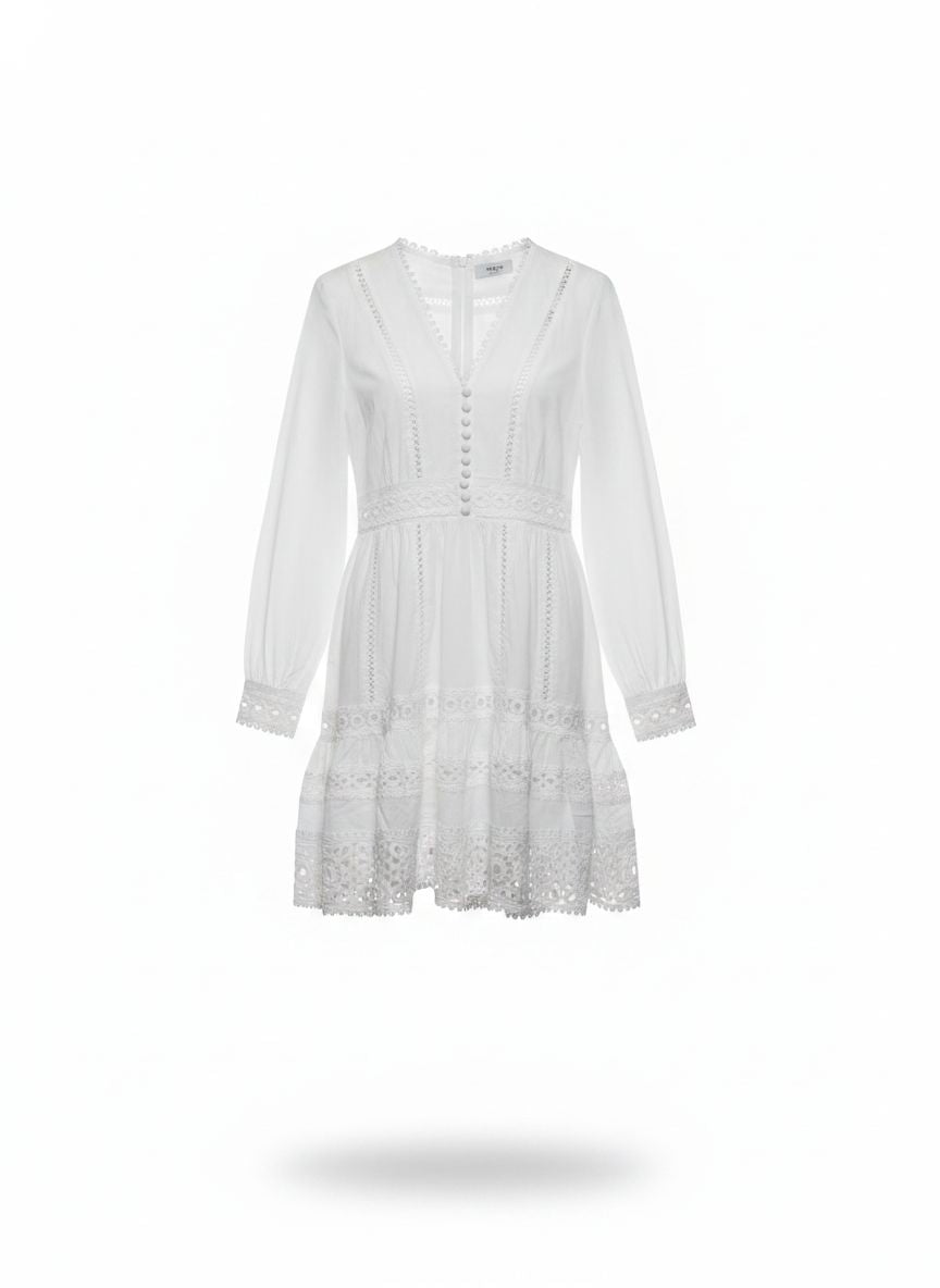 Vestido Babado De Lese