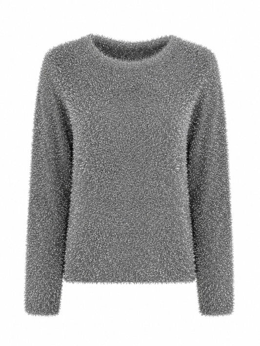 Blusa de Tricot Pelinho Com Lurex