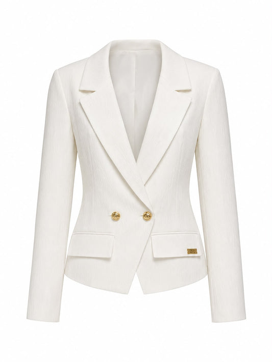 Blazer Detalhes Botão em Flor