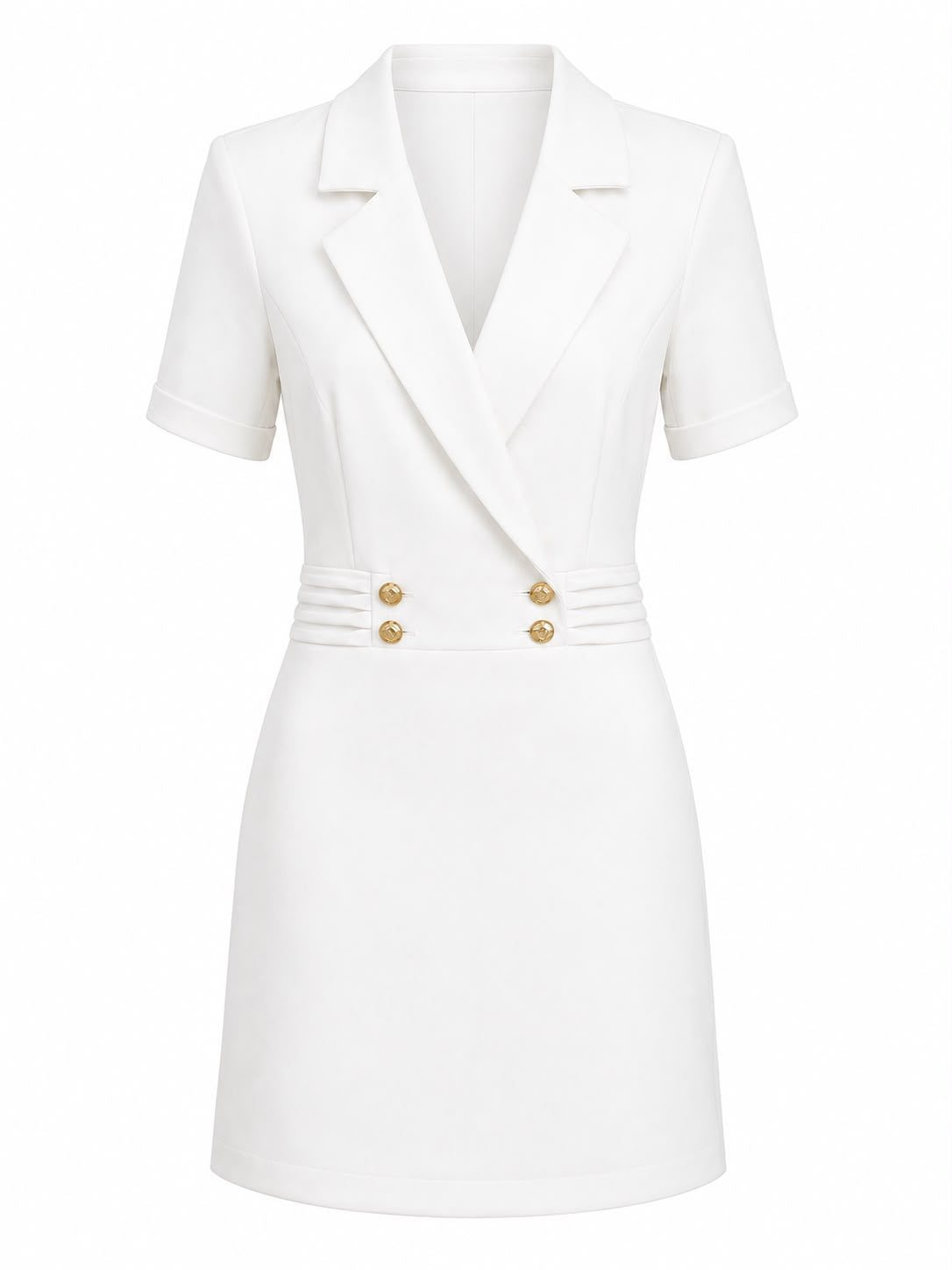 Vestido Alfaiataria Liso com Abotoamento