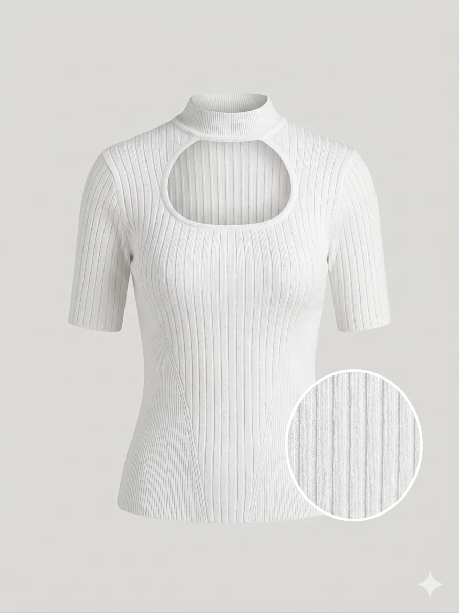 Blusa Tricot Abertura Decote