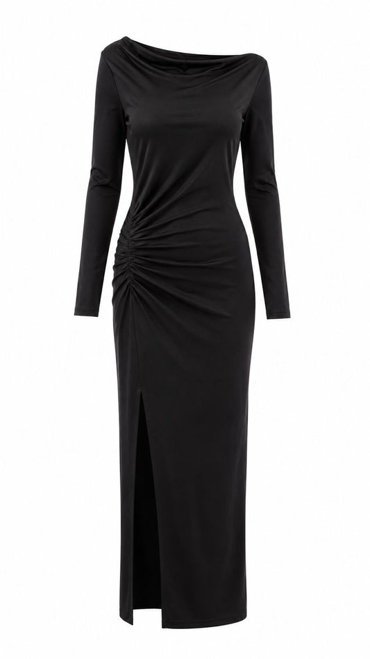 Vestido Longo Franzidos Frente