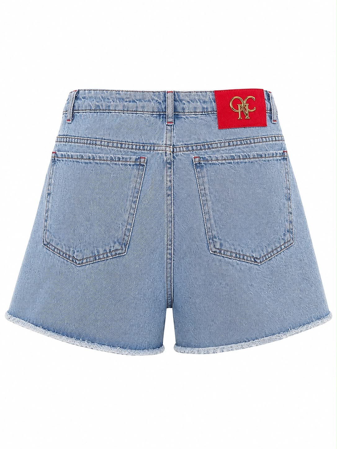 Bermuda Jeans Detalhe em Vermellho