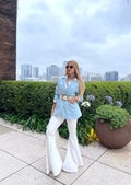 Blazer Linho Azul   Dione Mareh.