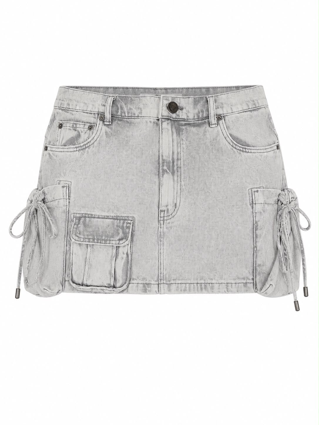 Saia Jeans Basic com Bolsos Ajustaveis
