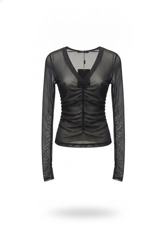 Blusa De  Tule  Franzida na frente