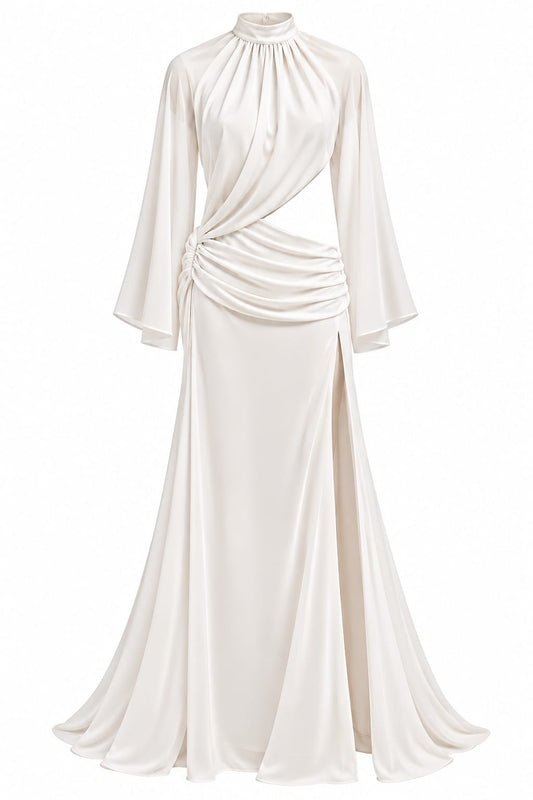 Vestido Eulália da marca FICA, com detalhes de tecido e design elegante, exibido na imagem.