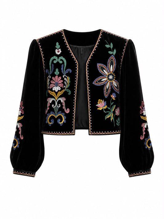 Jaqueta Bordada Floral