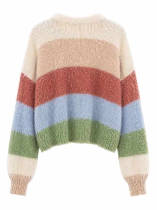 Cardigan Tricot Pelinho Listrado