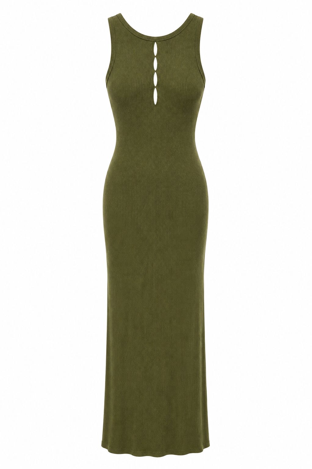 Vestido Midi Malha Aberturas Frontais
