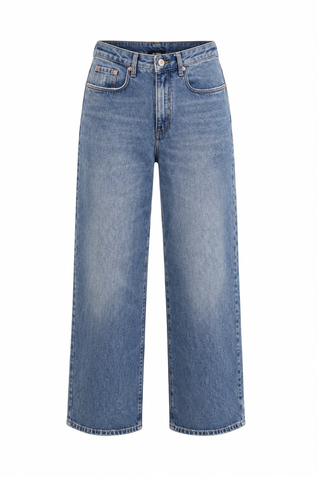 Calça Jeans Wide Leg Rasgo nos Bolsos