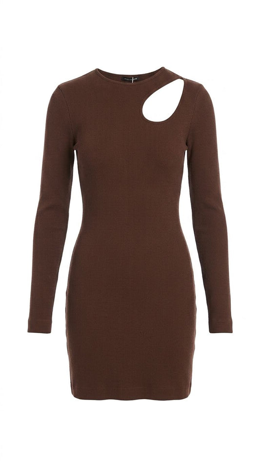 Vestido de Malha C/ Decote Gola