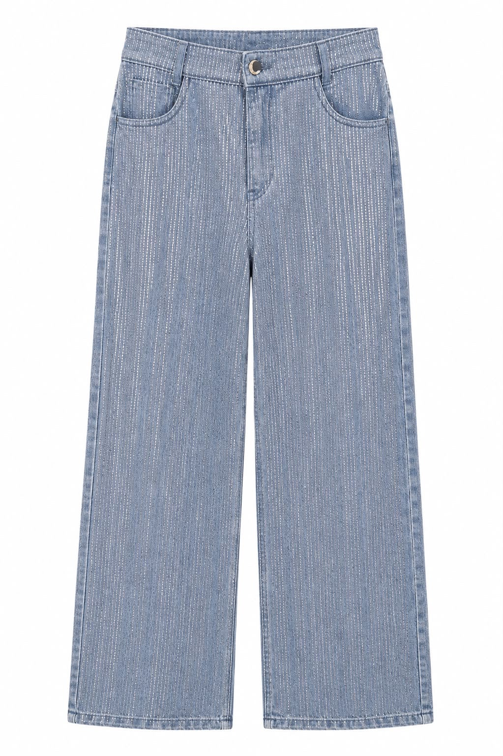 Calça Jeans Listras Metalizada