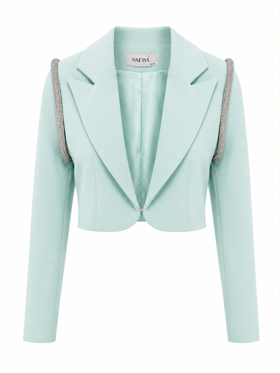 Blazer Mini Lexie com Strass na Cava