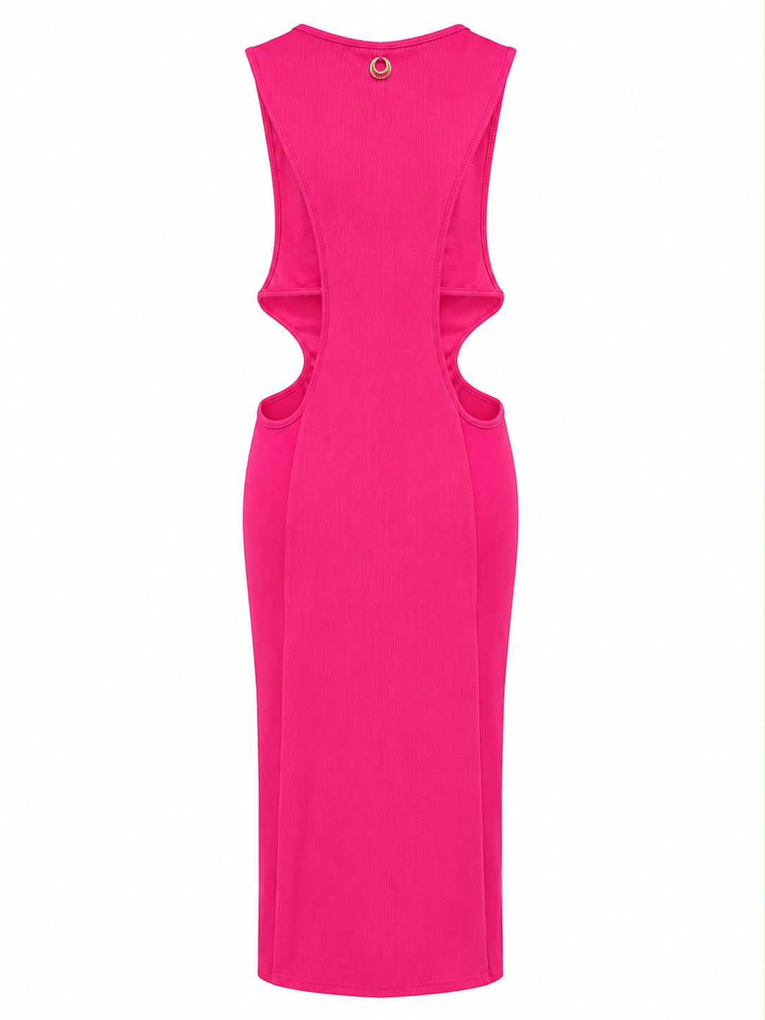Vestido Malha Midi Liso Cut Out Off