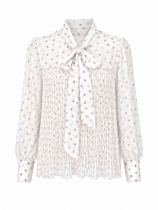Blusa Camisa Plissada Joaninha Poa