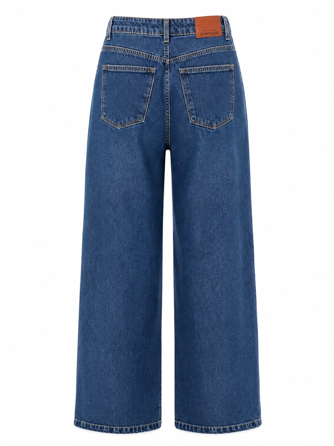 Calça Wid Leg Jeans Básica Pespontada