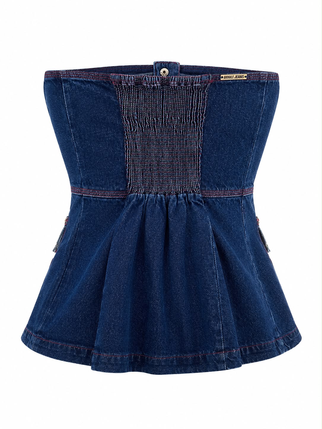 Top Jeans Pesponto Bardeaux
