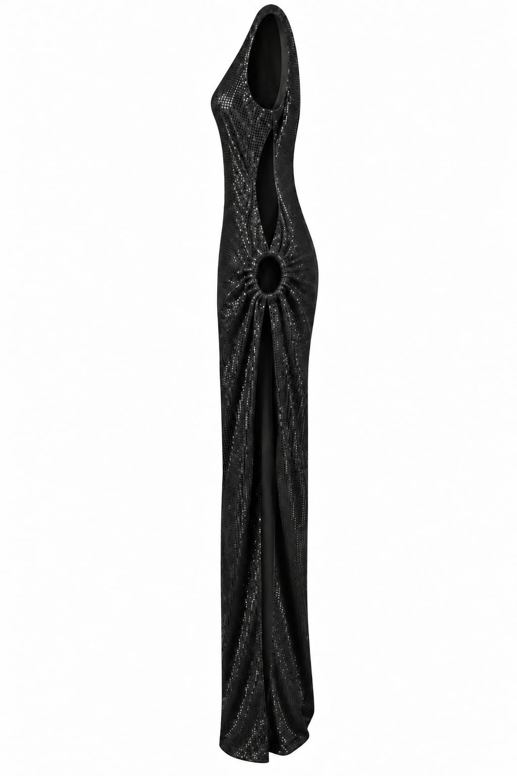 Vestido Longo Brilho Nula Manga