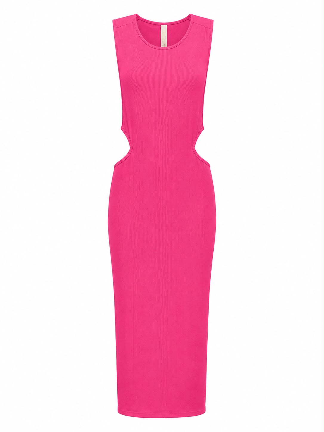 Vestido Malha Midi Liso Cut Out Off