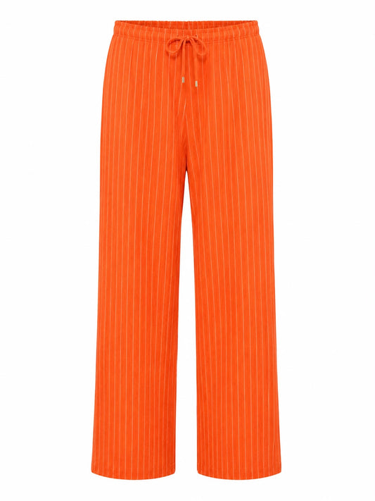 Calça Linho Risca De Giz