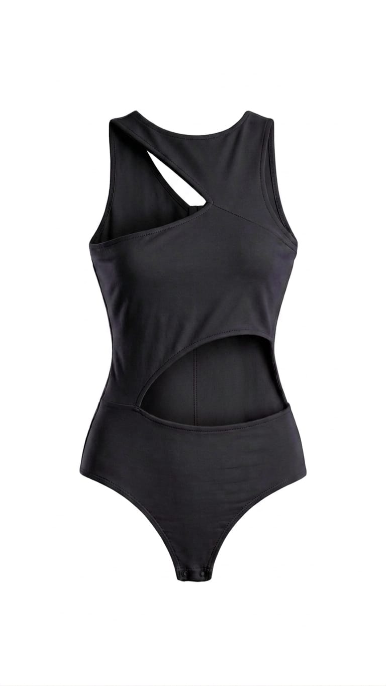 Recorte frontal de corpo da marca Wanessa Lopez Concept, detalhe de design moderno e elegante em imagem clara.