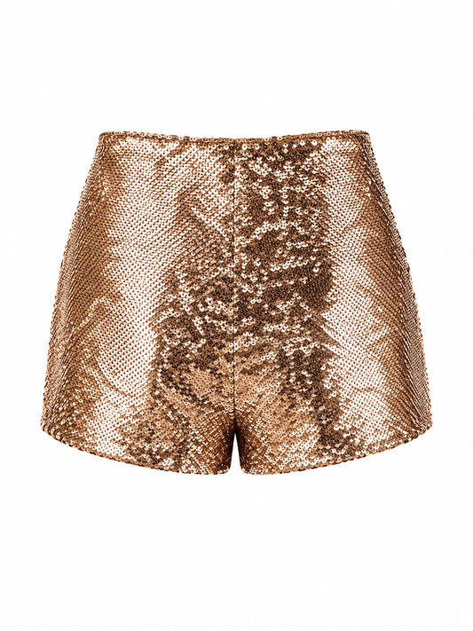 Short Slim Cintura Alta Paetê