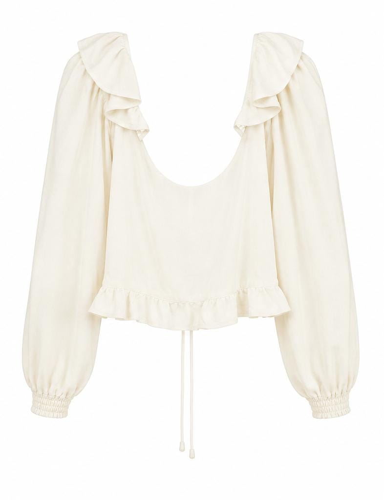 Blusa Cropped Babado Amarração
