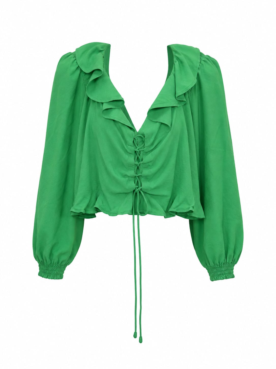 Blusa Cropped Babado Amarração