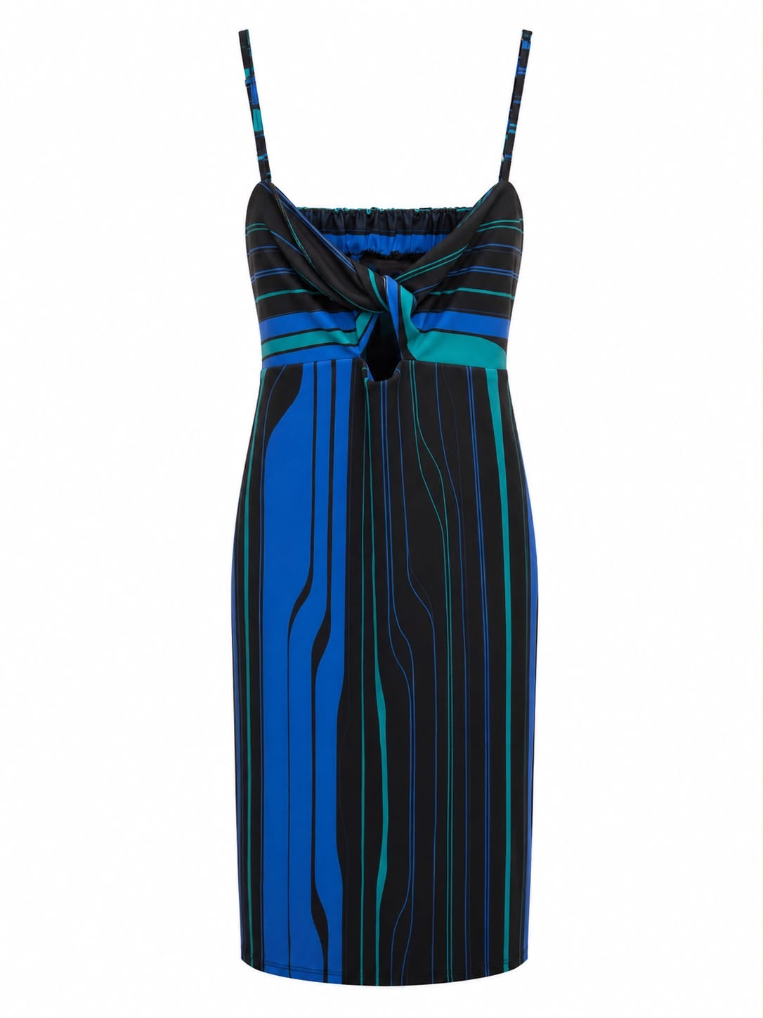 Vestido Curto Torcido no Busto Estampado