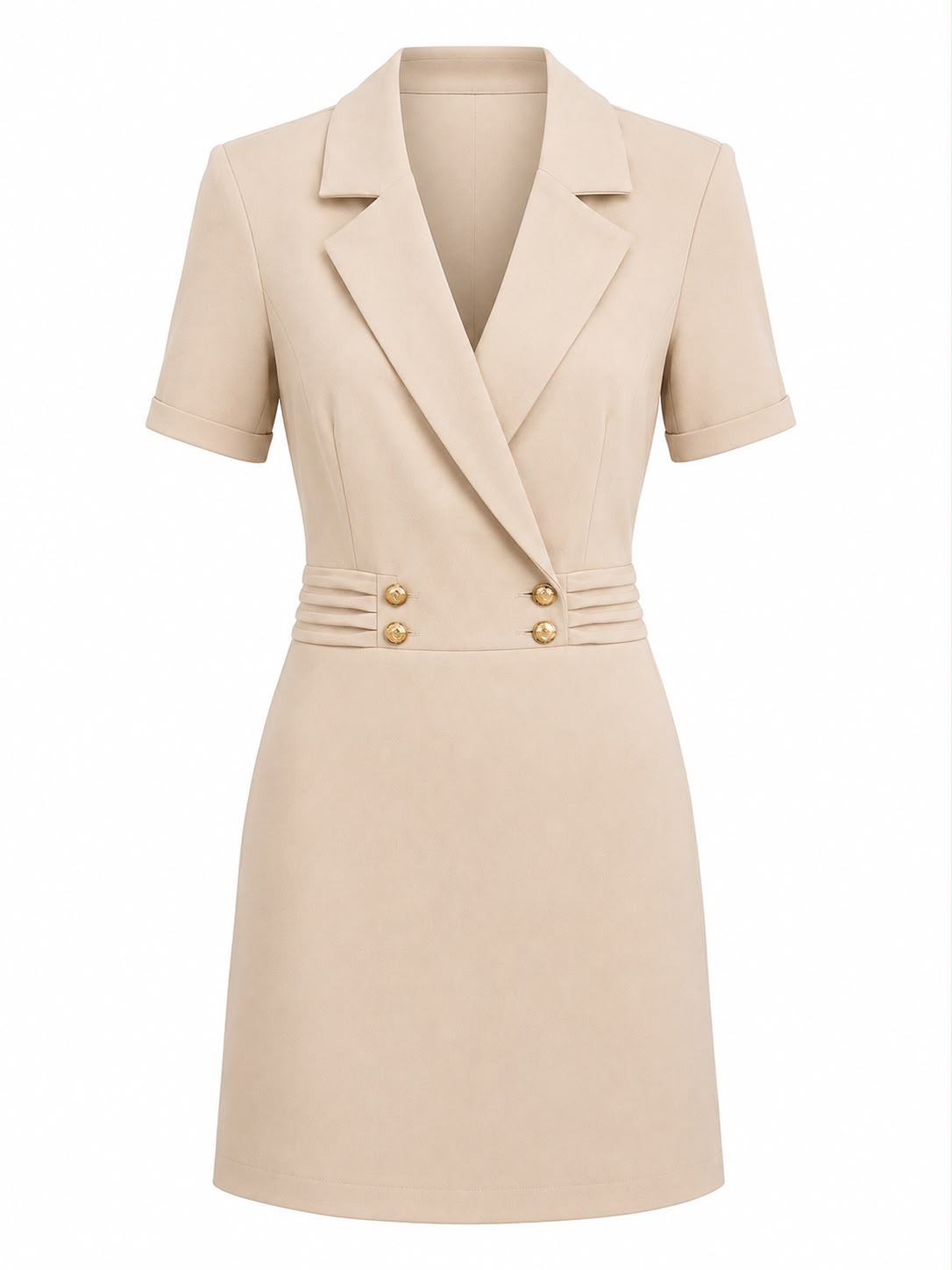 Vestido Alfaiataria Liso com Abotoamento