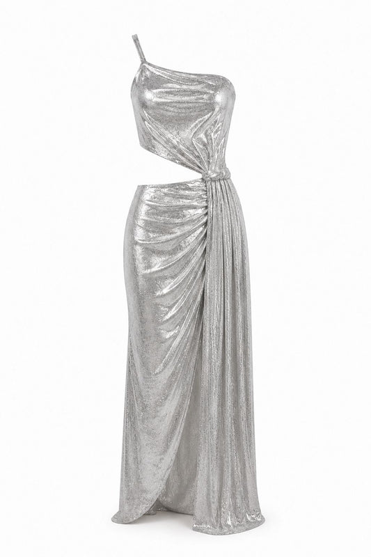 Vestido Longo Prata Newage