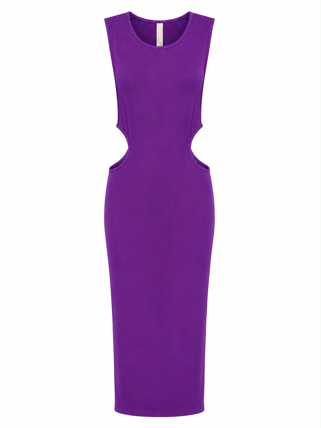 Vestido Malha Midi Liso Cut Out Off