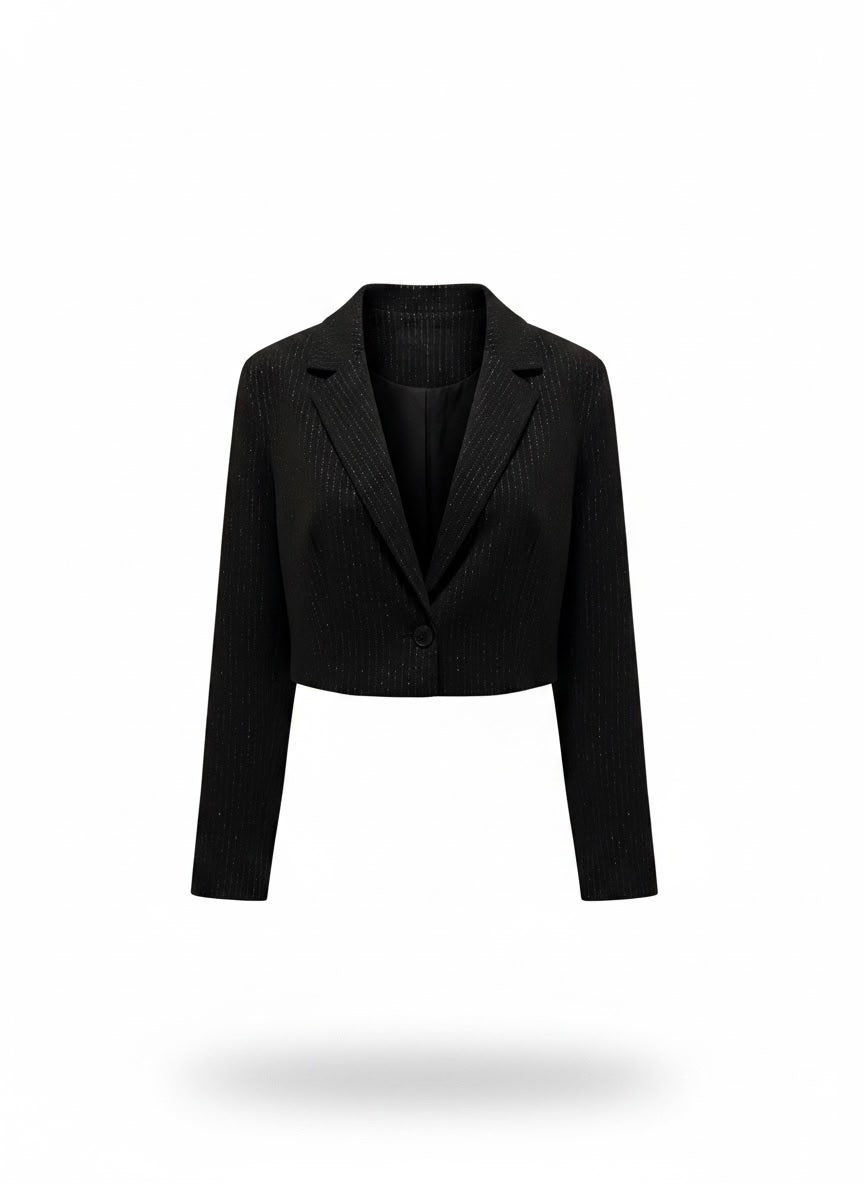 Blazer Spencer Cropped Risca De Giz
