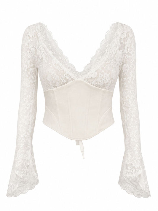 Blusa Corset Com Renda