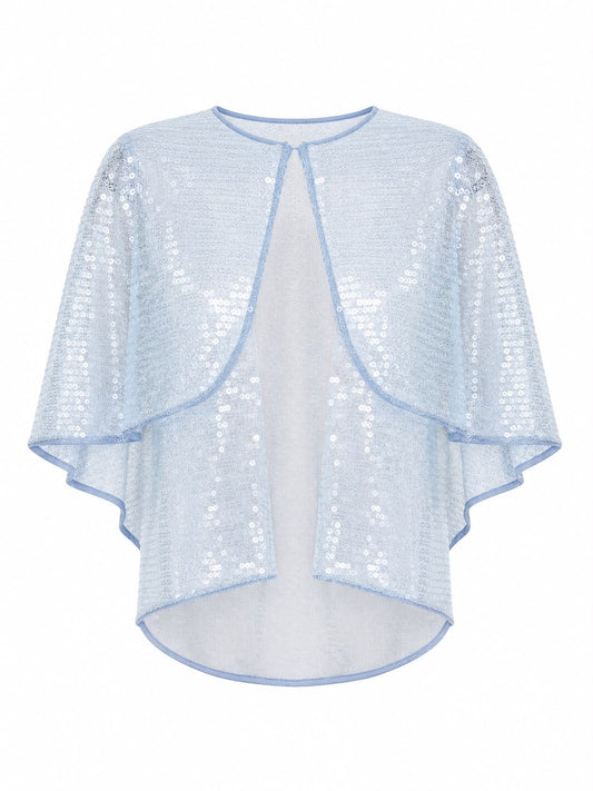 Blusa Capa Aquamarine Paetê