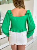 Colorful Ana Maria FARM blusa featuring floral patterns and a relaxed fit, perfect for casual wear.