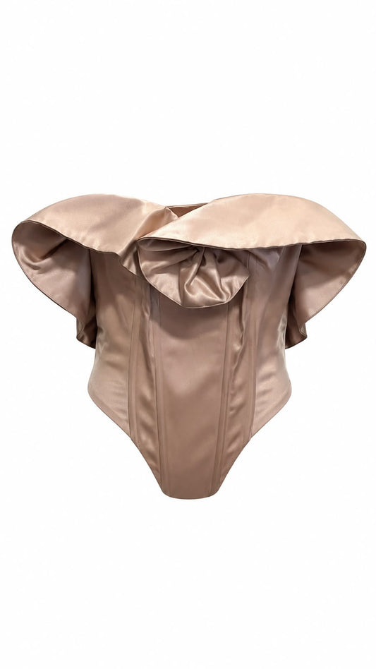 Top Liso Estruturado Com Flor 3D