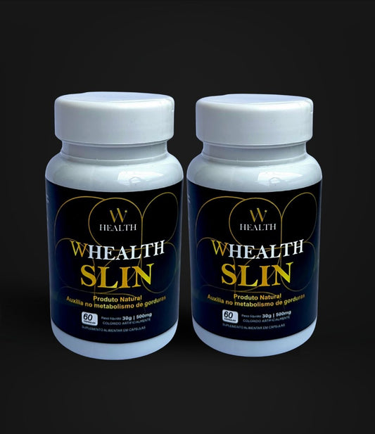 Duas caixas de Whealth Slin da marca Lopz, suplemento alimentar com embalagem azul e detalhes brancos.