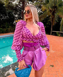 Lightweight linen shorts with belt by Wanessa Lopez Concept, showcasing a stylish and casual summer look.