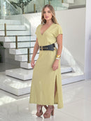 Vibrant Fernanda dress by Animale, featuring a stylish design and soft malha fabric, perfect for casual outings.