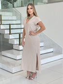 Vestido Malha Fernanda by Wanessa Lopez Concept, showcasing a stylish, flowing design in a vibrant color.